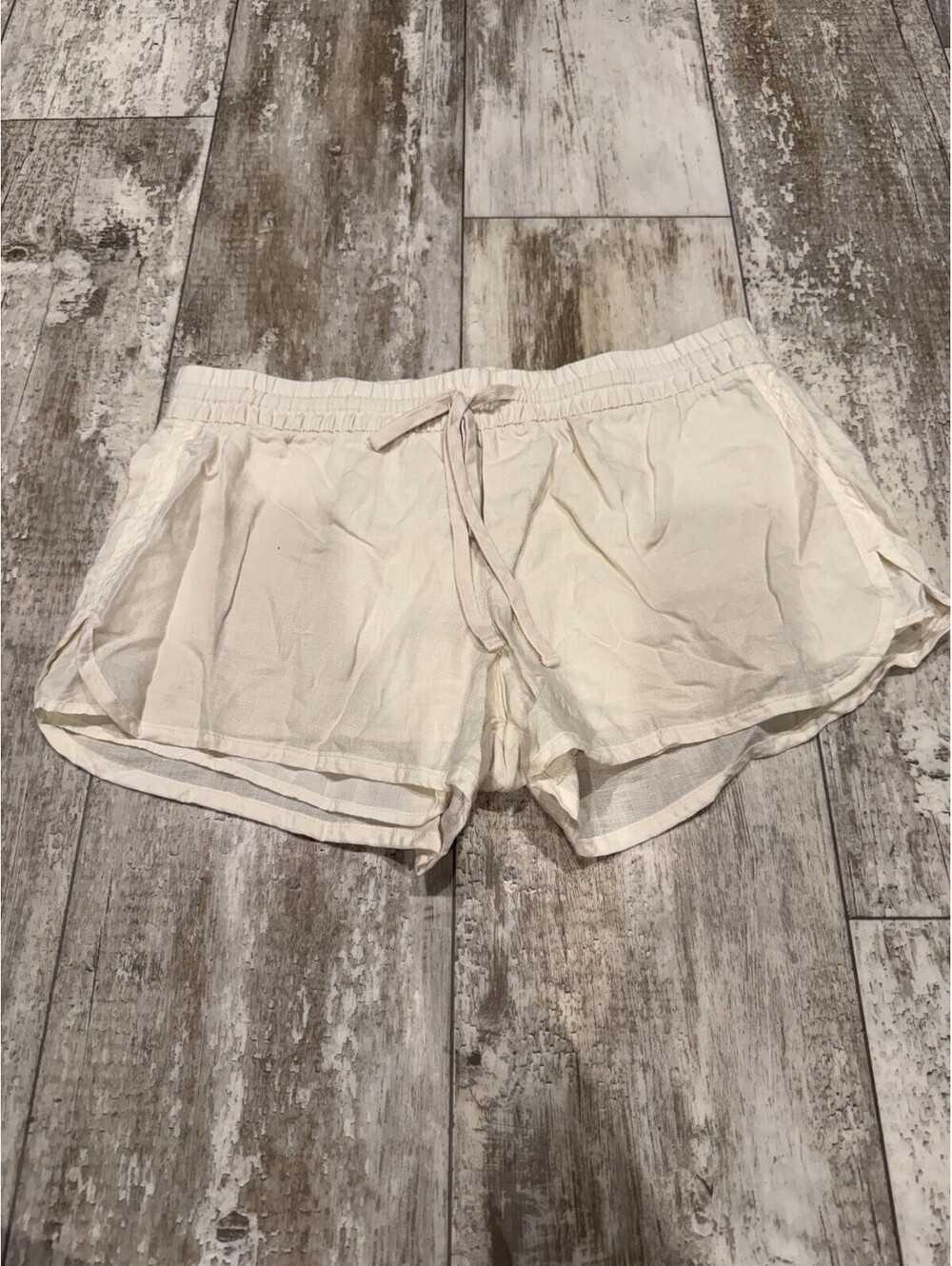 Gap M Petite White 100% Linen Pull On Shorts Coastal
